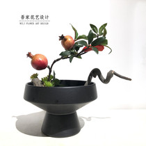 New Chinese-style red pomegranate floral ornaments model room dining table Bogui shelf negotiation table simulation bonsai soft decoration