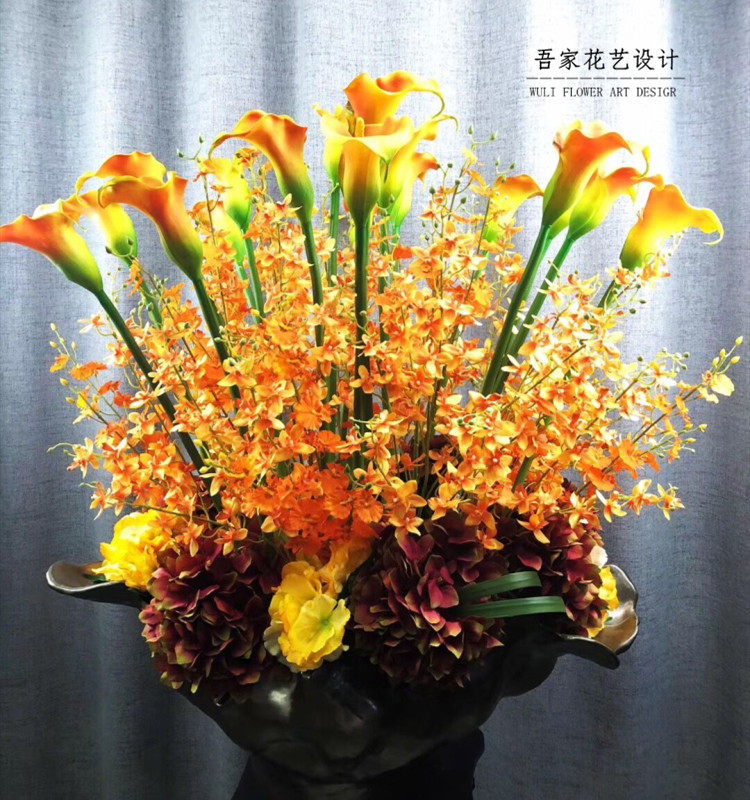 Designer's high-end simulation flower suit sample room living room parlour room front desk fake flower fittings