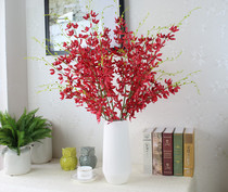 Dancing orchid simulation flower single fake flower silk flower stone oblique orchid fake flower living room floor red thousand orchid simulation floral art