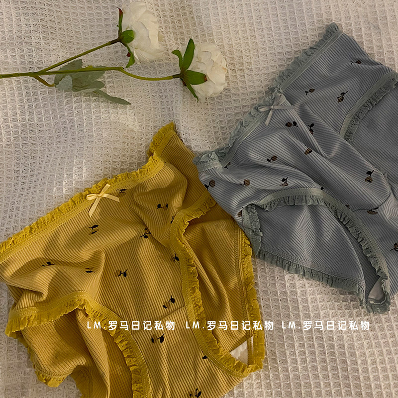 First Love Wind Shatterflowers Modale Briefs Women Pure Cotton New 2021 Exploits Fashion Middle Waist Girls Antibacterial Triangle Pants