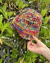 (safia) Madagascar Fati straw hat is hand-woven and versatile a niche style for spring and summer travel