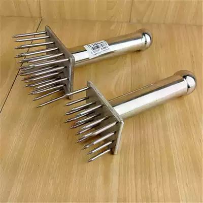 All stainless steel strong pigskin meat hammer loose meat needle tender meat device Buckle meat needle steak insert tool Meat insert short tendon device