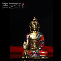 Gu Yixuan Nepal Songstone Buddha statue Sakyamuni Buddha handmade pure copper big day Tathagara Buddha home furnishings