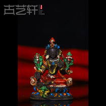 Nepal craft old brass painted green female white mother bronze statue home enshrined Buddha statue ornaments tantric Tibetan Buddha