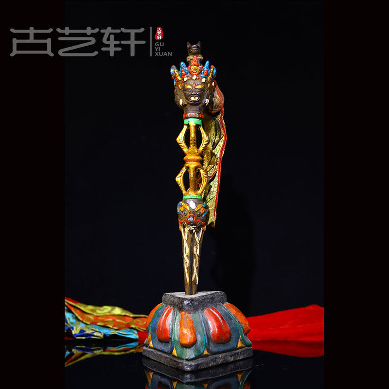 Ancient Art Xuan Old Fart Ware Pure Copper Handcrafted to the Diamond Pestle King's Falling Magic Pestle and Secret Tibetan Buddha's Buddha Statue