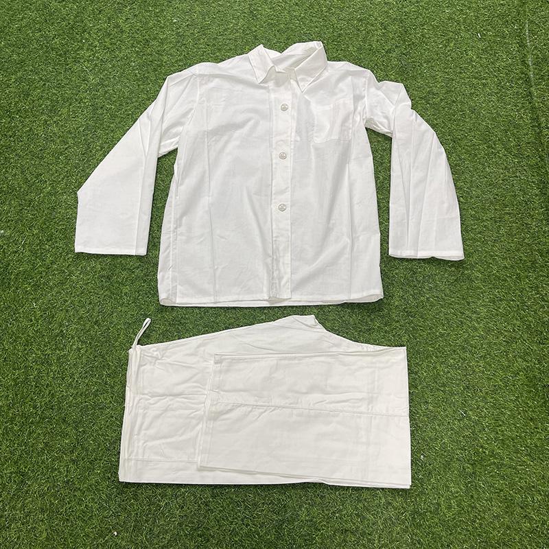 Men's Summer Pure Cotton Long-Sleeved Shirt and Pants Set, Single-Breasted Casual White Shirt for Autumn Men's Summer Pure Cotton Long-Sleeved Shirt and Pants Set, Single-Breasted Casual White Shirt for Autumn