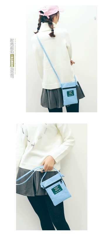 Vai nhỏ túi Messenger nữ điện thoại di động túi Messenger thời trang đơn giản vải giản dị túi nhỏ purse siêu lửa ins bao đựng điện thoại