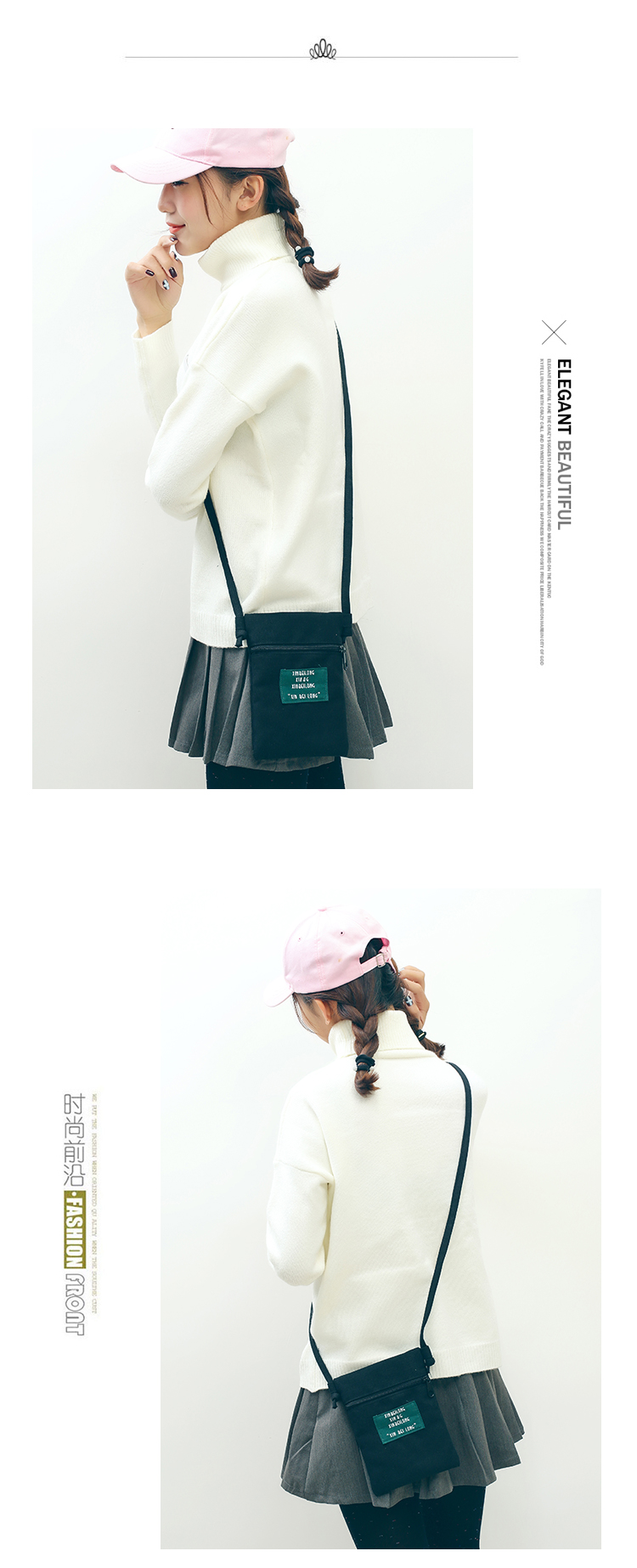 Vai nhỏ túi Messenger nữ điện thoại di động túi Messenger thời trang đơn giản vải giản dị túi nhỏ purse siêu lửa ins túi nữ