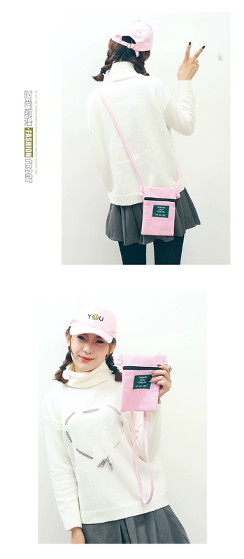 Vai nhỏ túi Messenger nữ điện thoại di động túi Messenger thời trang đơn giản vải giản dị túi nhỏ purse siêu lửa ins bao đựng điện thoại