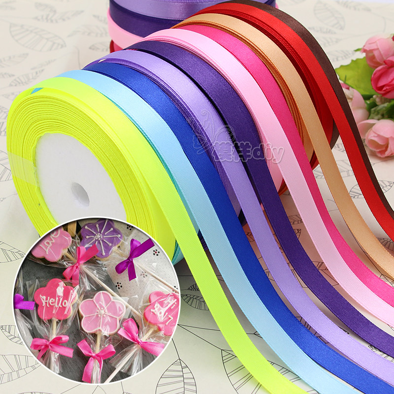1 2cm Wide Flower Bouquet Packaging Ribbon Gift Cake Box Decoration Printing Ribbon Floral Wrapping Flower Ribbon Cloth Ribbon