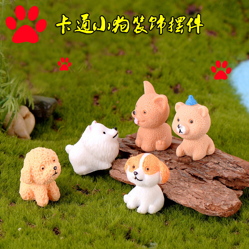 Mini Cute Puppy Cake Decoration Accessories Micro Landscape Resin Simulation Cartoon Dog Ornament Potted Plant Decoration - Taobao