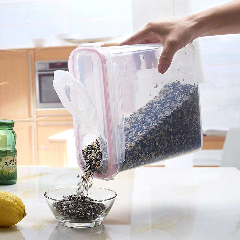 Large number five cereals Cereals Containing box Kitchen Food Dry Goods Storage Tank Plastic Storage Sealed Tank Transparent Box