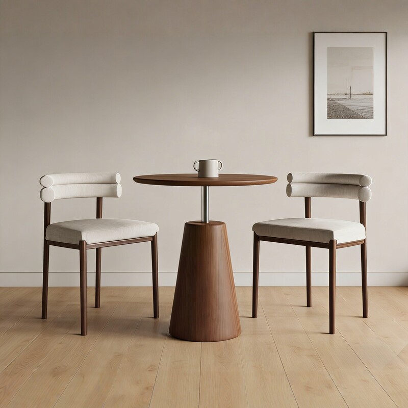 Hotel Clubhouse Reception Area Single Sofa Chair Designer Vintage Wabi-Sabi Style Leisure Balcony Meeting Table and Two Chairs