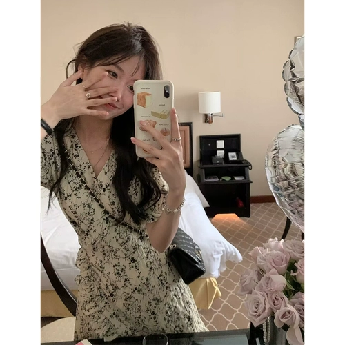 Платье, осенняя летняя элитная юбка, в цветочек, французский стиль, подходит для подростков