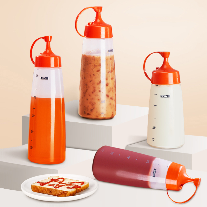 Miao kitchen squeeze sauce bottle sauce bottle commercial salad dressing ketchup squeeze bottle food grade large diameter seasoning bottle