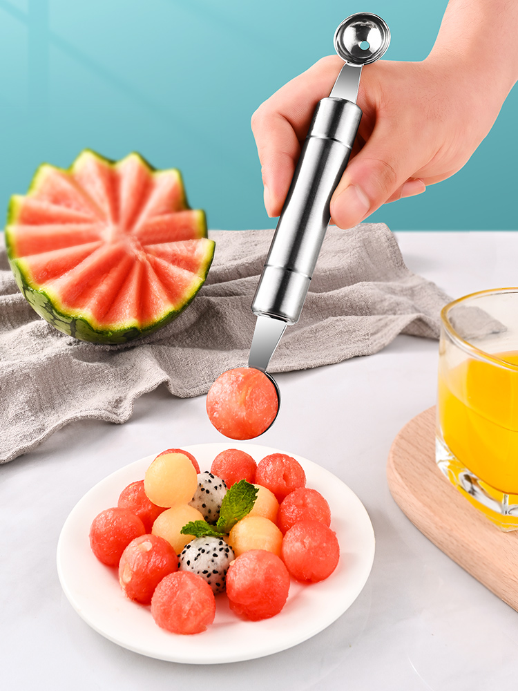 Miao kitchen fruit digger stainless steel dig watermelon ball spoon Ice cream ice cream tool dig fruit ball artifact