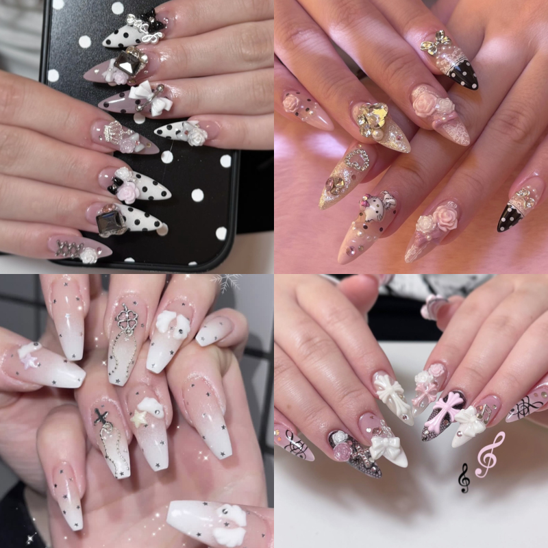 Limited Time Special Offer Hyama Wearable Nails Sweet Cool Polka Dot Cross Rose Flower Musical Note Spicy Girl Wings Stars Limited Time Special Offer Hyama Wearable Nails Sweet Cool Polka Dot Cross Rose Flower Musical Note Spicy Girl Wings Stars