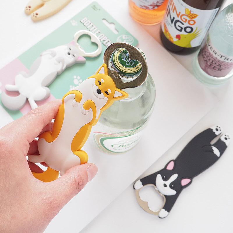 Beer bottle opener creative refrigerator stickers puppy personality refrigerator bottle opener net red magnetic magnetic suction magnet starter