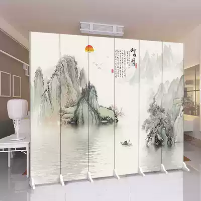 New Chinese style landscape living room folding screen Bathroom partition mobile folding screen cheap waterproof folding Feng Shui brake