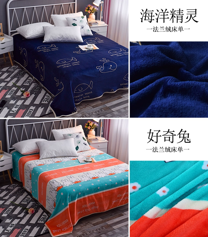 tấm flannel mùa đông mảnh duy nhất của dày ấm cashmere san hô ngắn sang trọng 2.0m chăn giường đôi Khăn sang trọng - Khăn trải giường