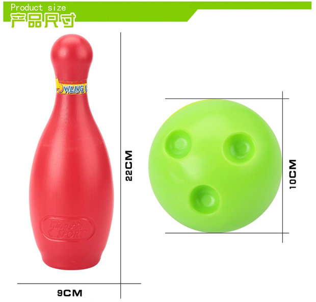 Trẻ em trong nhà hoạt hình câu đố mô phỏng đồ chơi bowling nhựa lớn Bộ đồ chơi thể dục cha mẹ trẻ em - Quả bóng bowling 	bộ bowling đa năng	