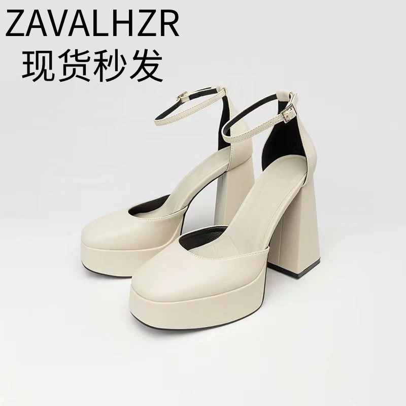 Zava Lhzr Wedding Shoes for Petite Women, Chunky Heel, Platform Sole, Barbie Waterproof Platform, Mary Jane, 12cm Ultra-High Heels for Women