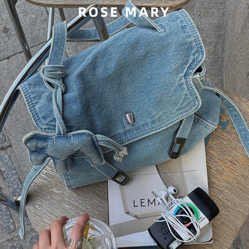 2026 Spring/Summer New Washed Denim Retro Large Capacity Messenger Bag Commuter Simple Flap Small Square Bag Crossbody Bag