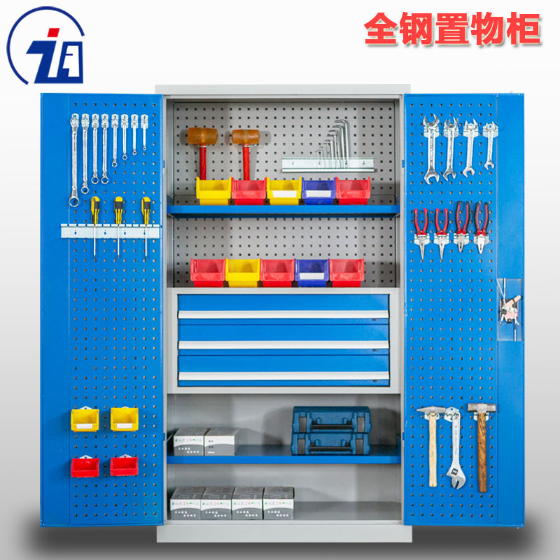 Locker steel hardware heavy tool cabinet thickened workshop iron box seat belt lock multifunctional double door customization - Taobao