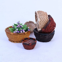 Корзина для хранения из ротанга, корзина для хранения нижнего белья, украшения, бамбуковая круглая кухонная плетеная корзина для закусок, домашняя плетеная корзина с фруктами