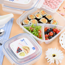 Lock lock plastic preservation box Sealed box Office worker three-separated lunch box Bento box Lunch box Fruit box