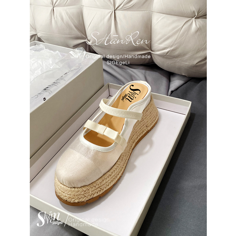 Zhao Lusi & Xu Yan Original Shānren Casual Toe-Toe Slippers Women's New Sandals Outer Wear Mesh Thick-Soled Sponge Cake
