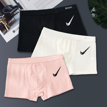 Mens underwear mens pure cotton four-corner flat corner pants black full cotton loose summer 2021 new boomer boys pants head