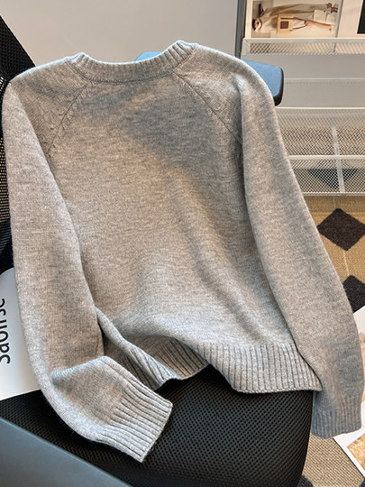 自留款推荐~慵懒风小熊刺绣针织开衫女新款双拉链软糯毛衣外套潮