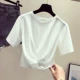 Áo thun ngắn tay rốn đính sequin ngắn tay nữ 2020 mới hợp mốt mùa hè đầm cao eo thiết kế ý nghĩa hàng đầu - Áo phông