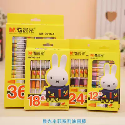 Morning light oil painting stick 12 color Miffy series Children oil painting stick 12 color crayon colorful painting stick MF9011