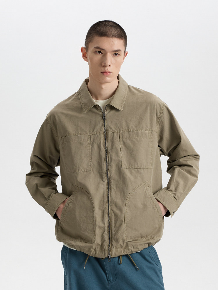 BUTTBILL Washed Shirt Jacket