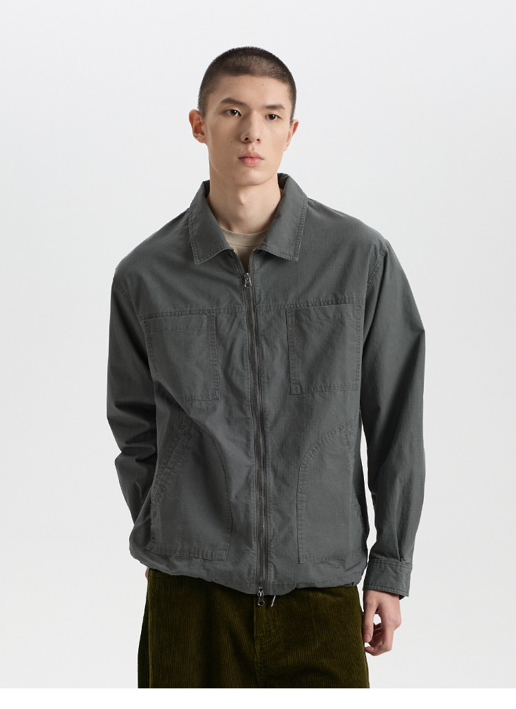 BUTTBILL Washed Shirt Jacket
