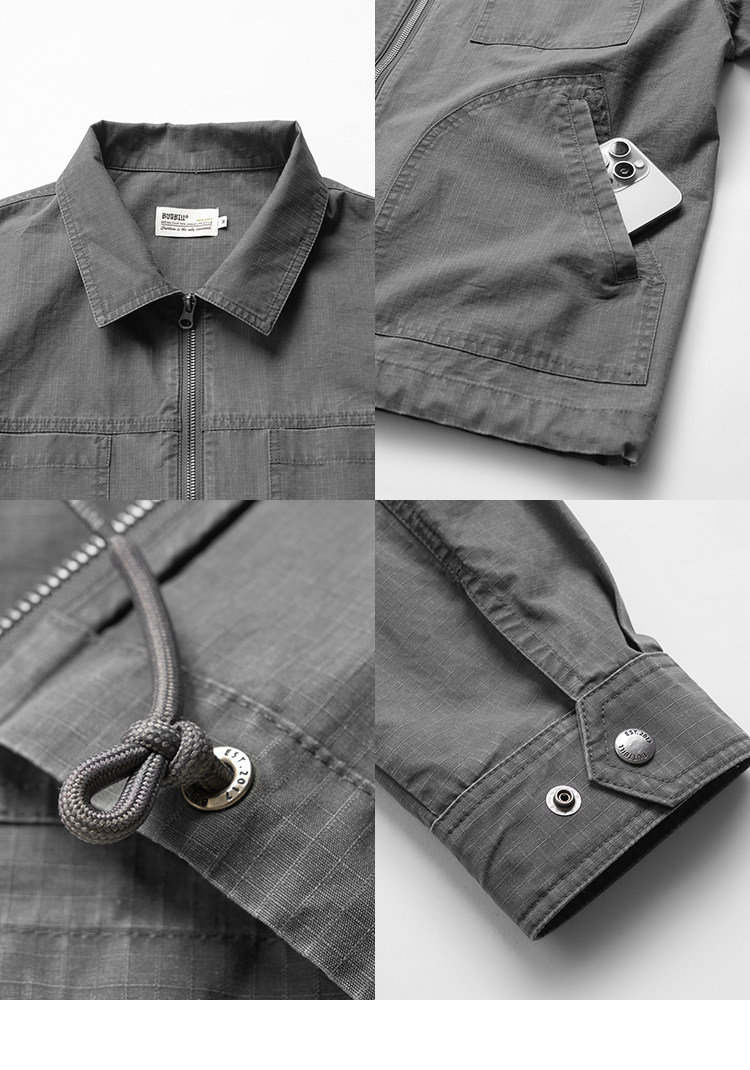 BUTTBILL Washed Shirt Jacket