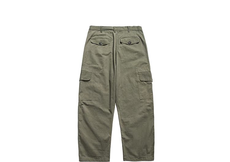 18AW Phong cách quân đội Nhật Bản retro nhiều túi vải giặt quần yếm nam và nữ lỏng lẻo thẳng dài quần áo thể thao nam