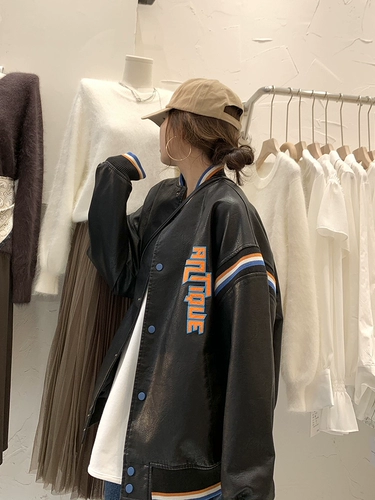 Осенняя куртка для влюбленных, корейская бейсбольная униформа, свободный крой