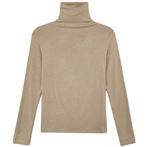 Приятный телу осенний лонгслив, высокий воротник, коллекция 2022, в западном стиле