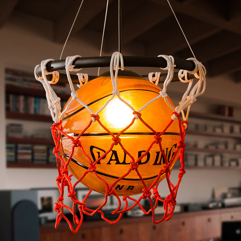 American Retro Creative Stylish Restaurant Bar Counter Gymnasium Store Sports Theme Art Decoration Basketball Chandelier