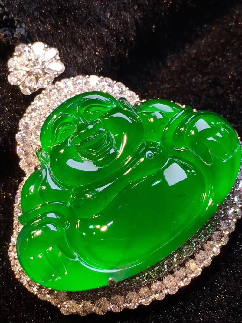 Emerald Pendant Big Belly Buddha Green Buckle A Goods Emerald Haoran Jewelry 2 Stores Live Watch The Goods Under the Single Offers
