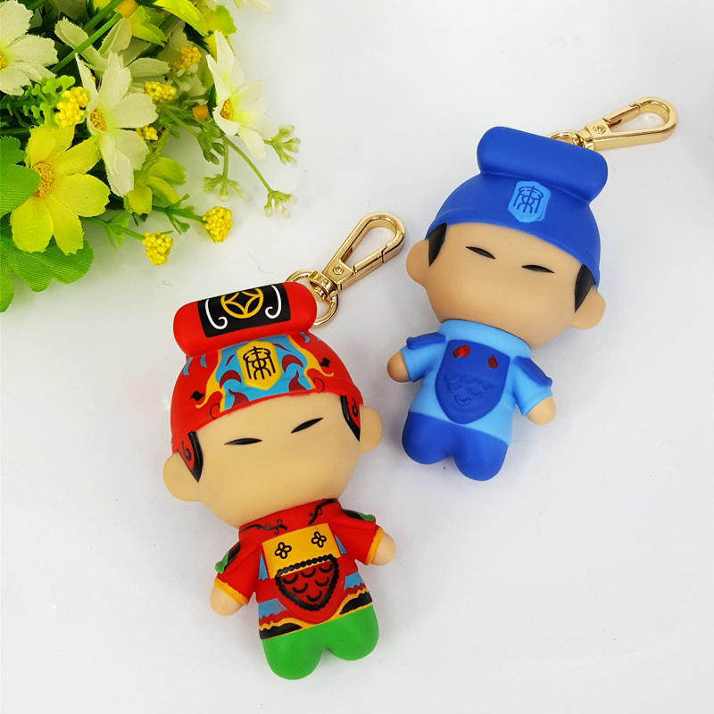 Xi'an tourism souvenir Qin pro-baby Q version qin Terracotta Warriors glue pendant key fob PVC bag hanging ornaments