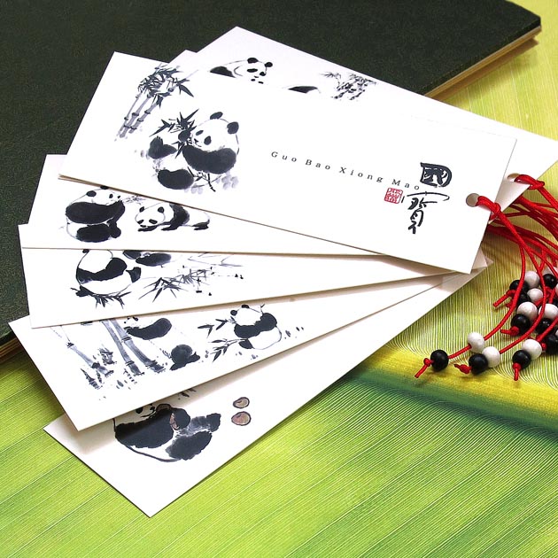 Xi'an Tourist Souvenir of China Wind Qinling One of the Four Treasures of the Giant Panda Paper Bookmark Foreign Affairs Small Gift