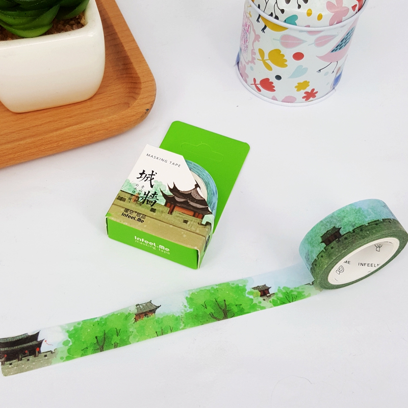 Xi'an tourist souvenirs warm air washi paper ancient style hand-painted wall tape DIY diary decoration stickers