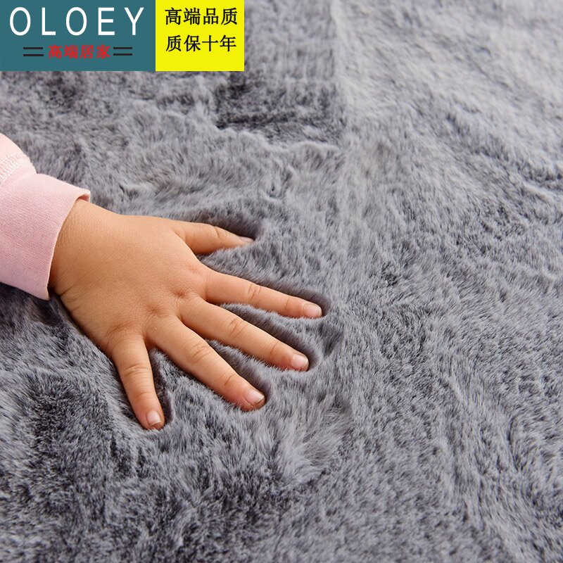 Light luxury living room carpet bedroom full of cute bedside Nordic minimalist ins net red room thick imitation rabbit plush