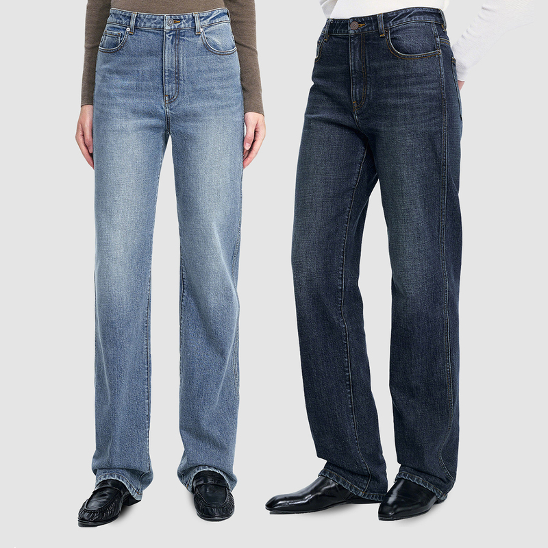 Ayuko | Contouring Pants Kh@Ite Classic Version Retro Three-Dimensional Rope Dyeing Handmade Whiskered Straight-Leg Jeans Ayuko | Contouring Pants Kh@Ite Classic Version Retro Three-Dimensional Rope Dyeing Handmade Whiskered Straight-Leg Jeans