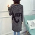 Áo len nữ mùa thu 2018 trong phần dài cỡ lớn áo len thời trang áo hoodie nữ áo khoác len cardigan nữ Cardigan