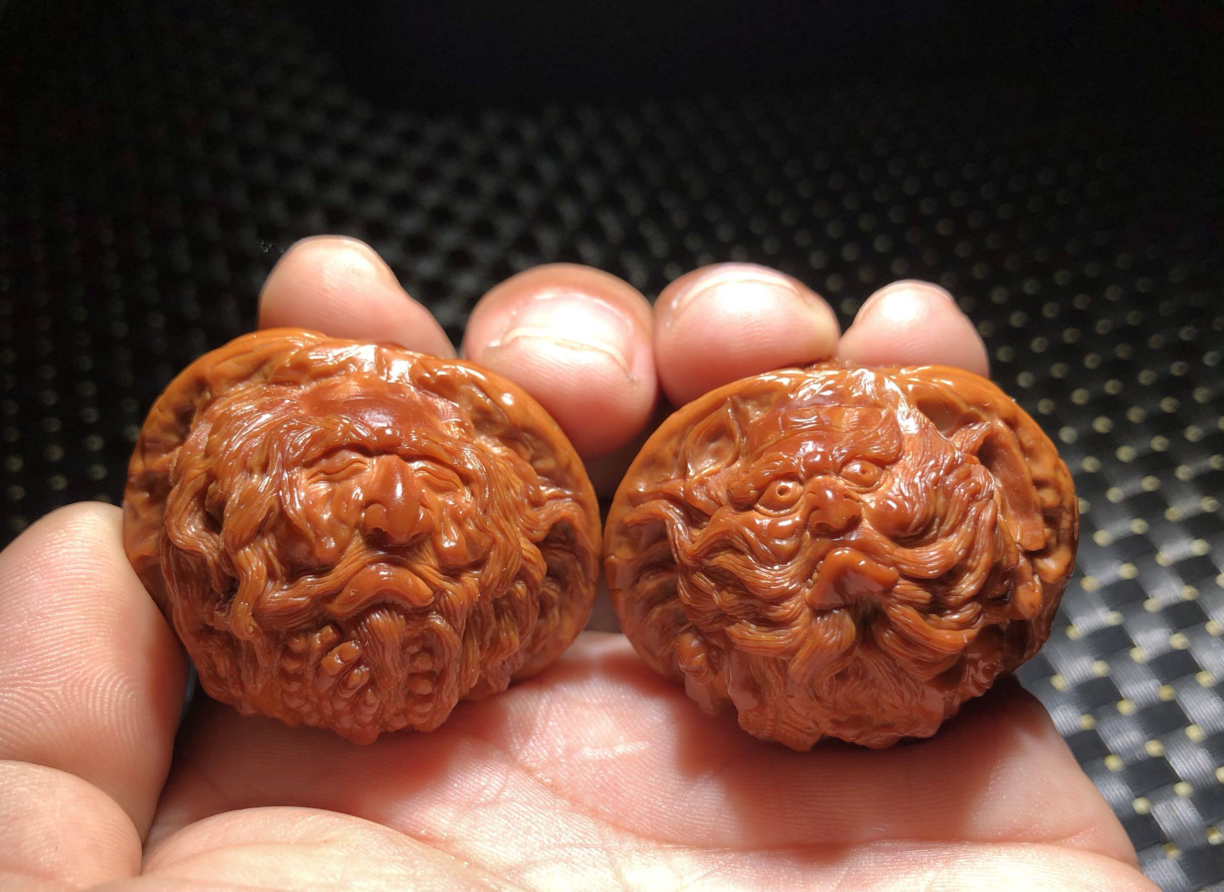 Pure Hand Engraving South Worker Millstones Smoldering Lions Heads 42 Sculpted Damo Progenitor's Chung Ki Voldemont Old and Old Goods